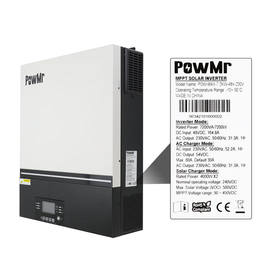 7.2Kw inverter Charger with Parallel Kits (POW-MAX-7.2KW-48V-230V) - Pow Series - PowMr - Inverter Charger China Inc.